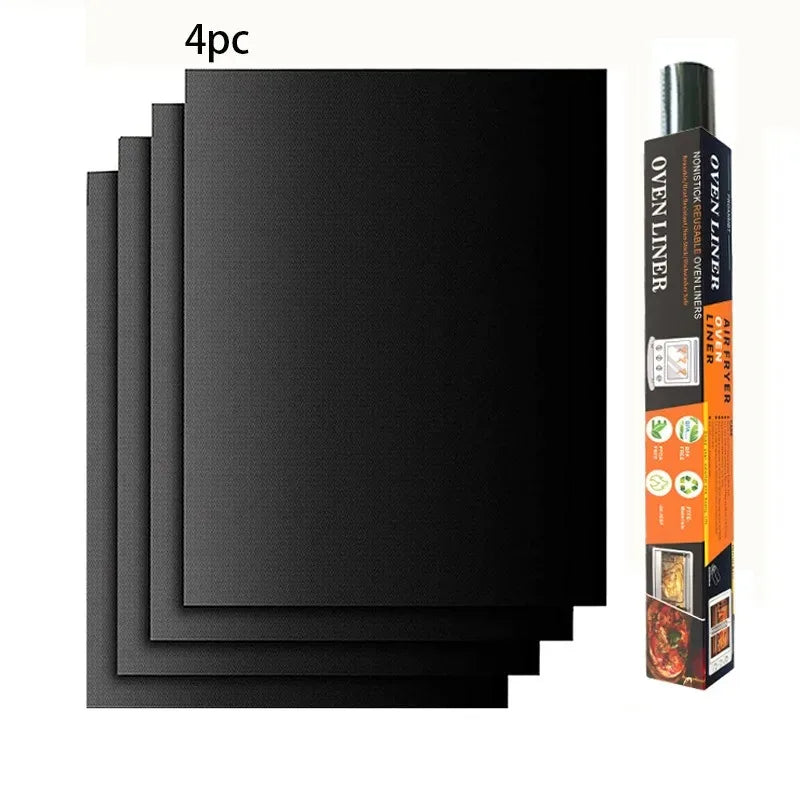 BBQ Grill Mats | Nonstick | Heat Resistant | 4 Pack 40x33cm 2mm