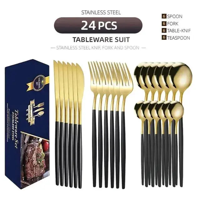 Kitchen Cutlery Sets Stainless Flatware Mirror Polished Design for Parties Birthdays Weddings Can give to Friends and Relatives from PriceLows™