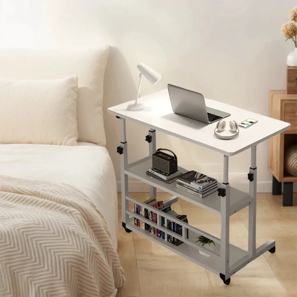 Height Adjustable Computer Desk Multi-Layer Storage Stand-up Workstation Height Adjustable Laptop Desk for Dormitory and Bedroom from PriceLows™