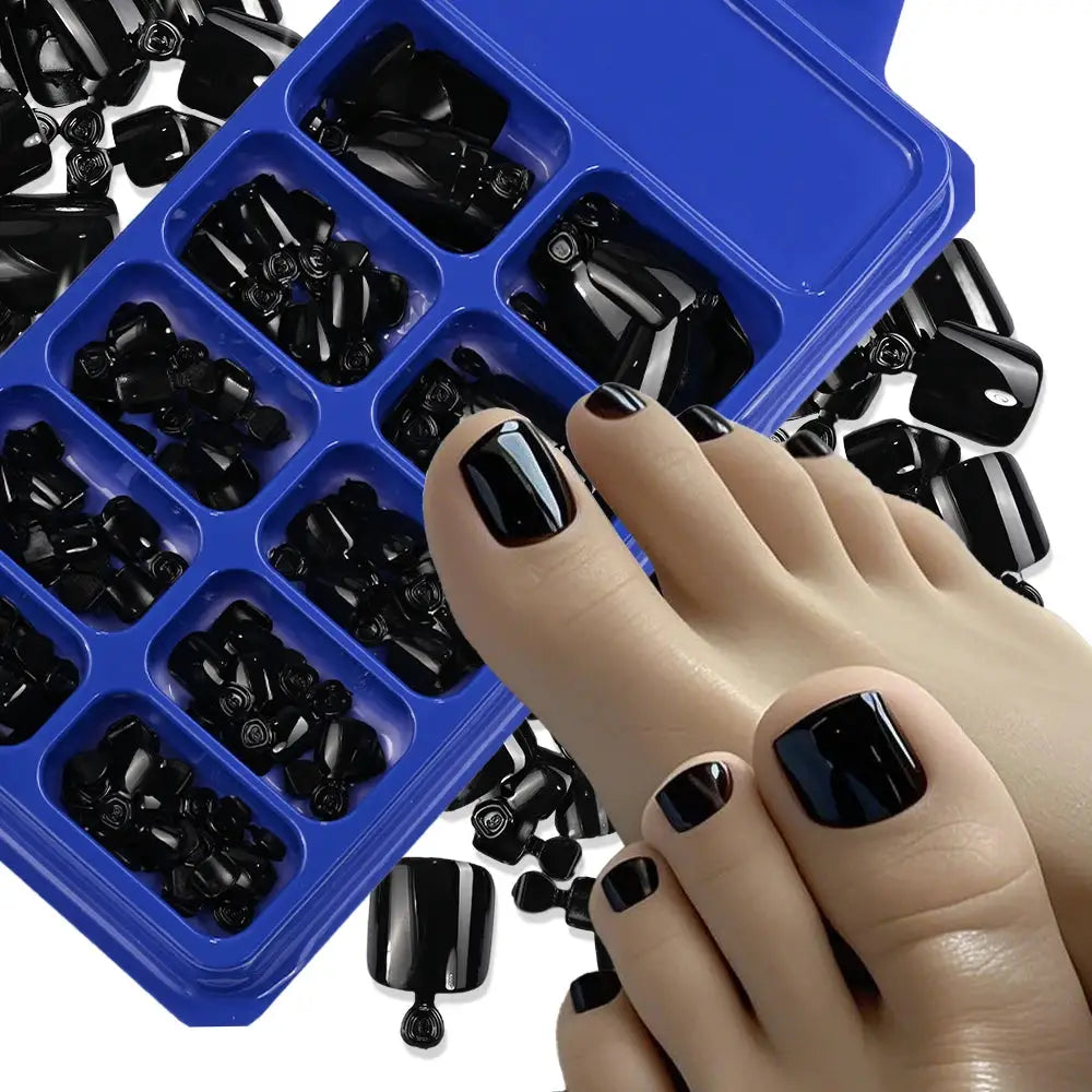 False Toenails | 120 Piece Set | French Style | Size M