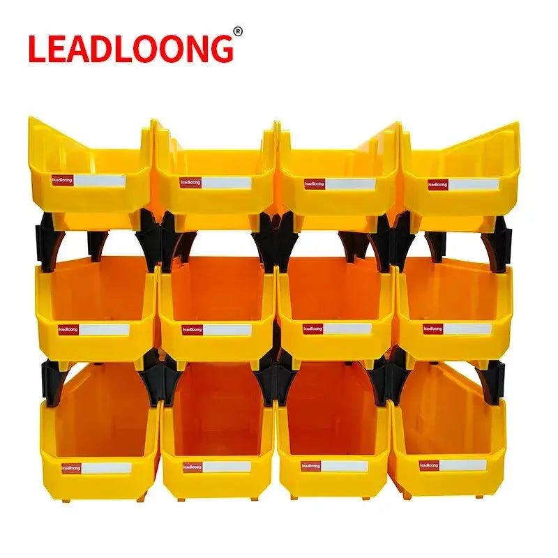 LEADLOONG V3 Garage Box 12pc 11x5x5inch/27.6*13.9*12.8cm Workshop Goods Shelves Organizer Bin Screw Parts Hardware Storage Case from PriceLows™