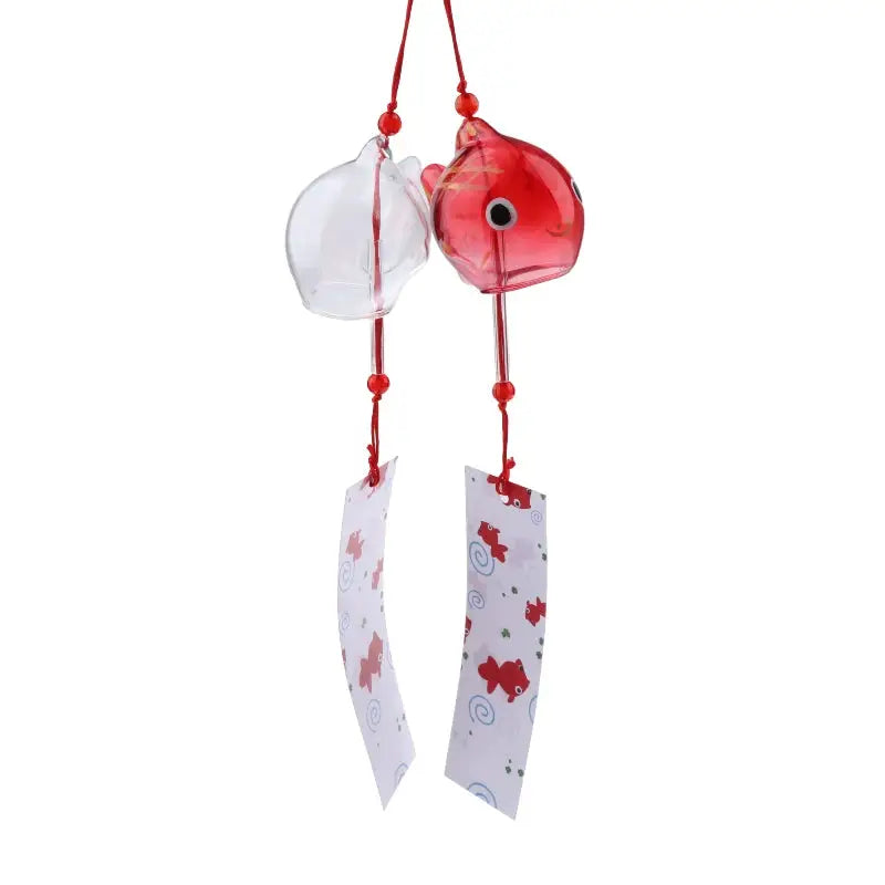 Wind Chime Chimes Japanese Glass Bell Bells Style Goldfish Garden Hanging Outdoor Decor Pendant Furin Decorative Fish Ornament from PriceLows™