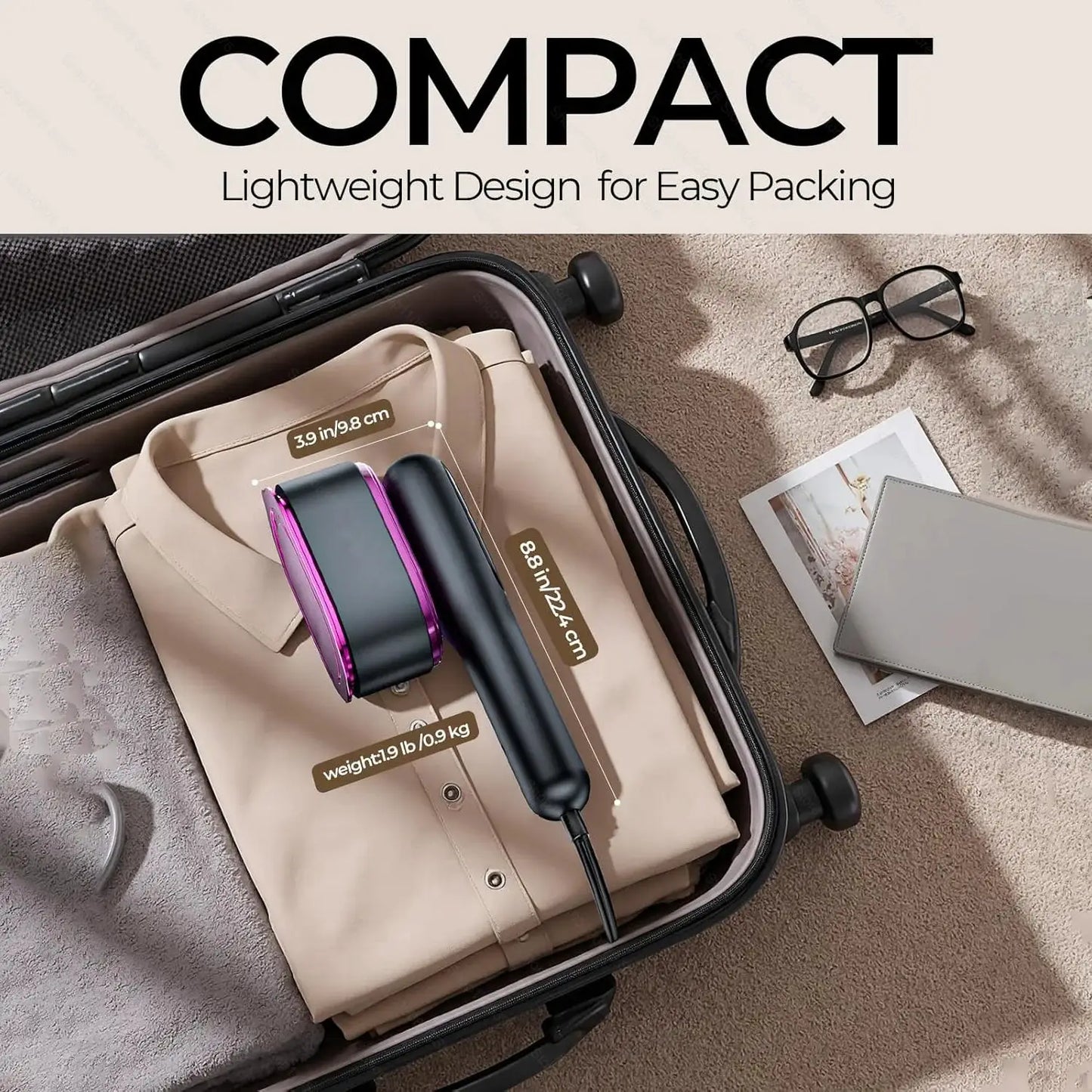 Portable Dry Steam Iron | Intelligent Heating | Handheld Steamer