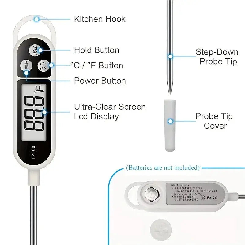 Probe Thermometer | 0.1 Celsius Resolution | 9.65in Length | 1 Pack from PriceLows™