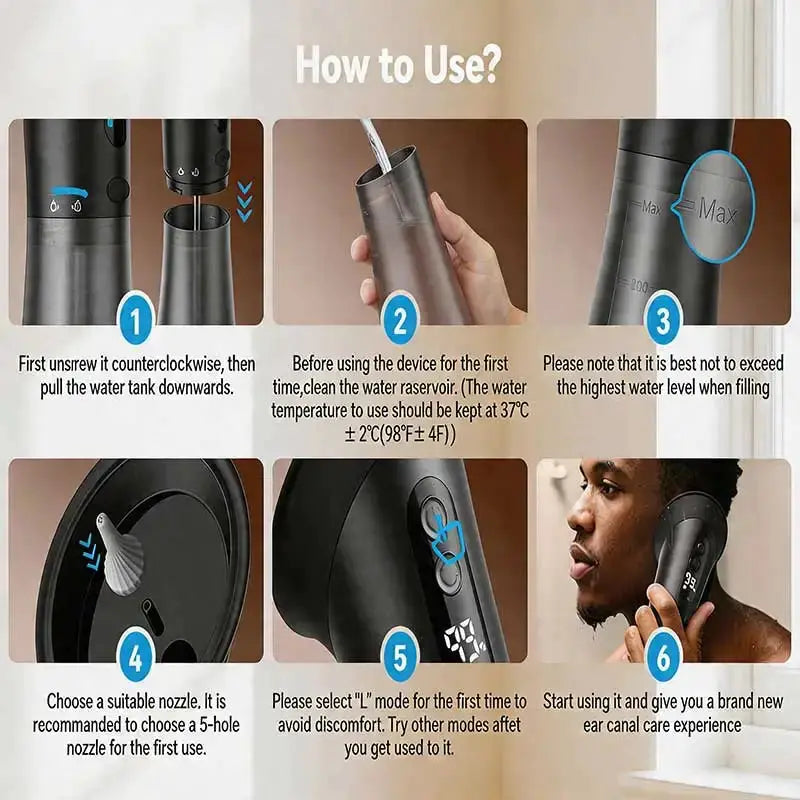 JianYouCare Electric Ear Wax Removal Ear Cleaning Tool with Irrigation Flusher 3 Pressure levels rechargeable Safe and Effective from PriceLows™