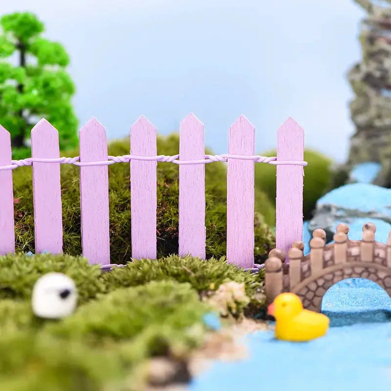 1pc Mini Fence, Garden And Bonsai Decoration Fairy Tale Garden Fence Wooden Decoration, DIY HandicraftProject Mini Picket Fence from PriceLows™