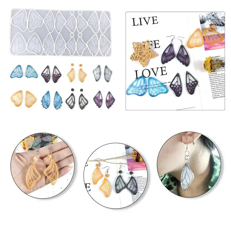 Silicone Resin Mold | Butterfly Wing Design | 3 Sizes | Earring Casting Tool