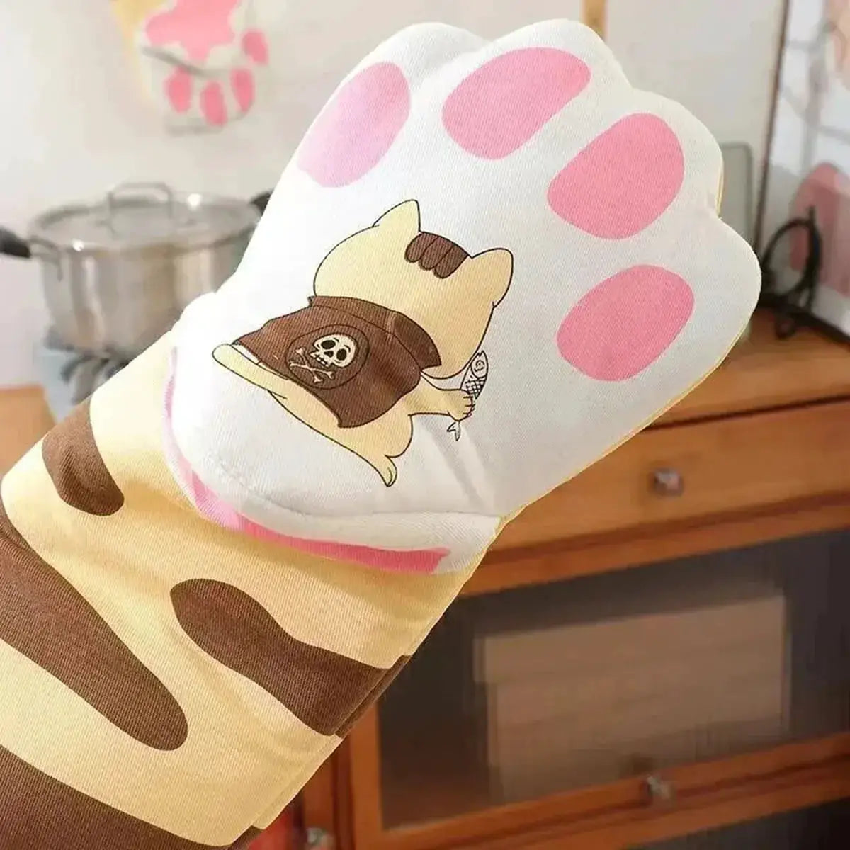 Cat Paw Cotton Oven Gloves | Heat Resistant | Non-Slip | One Size
