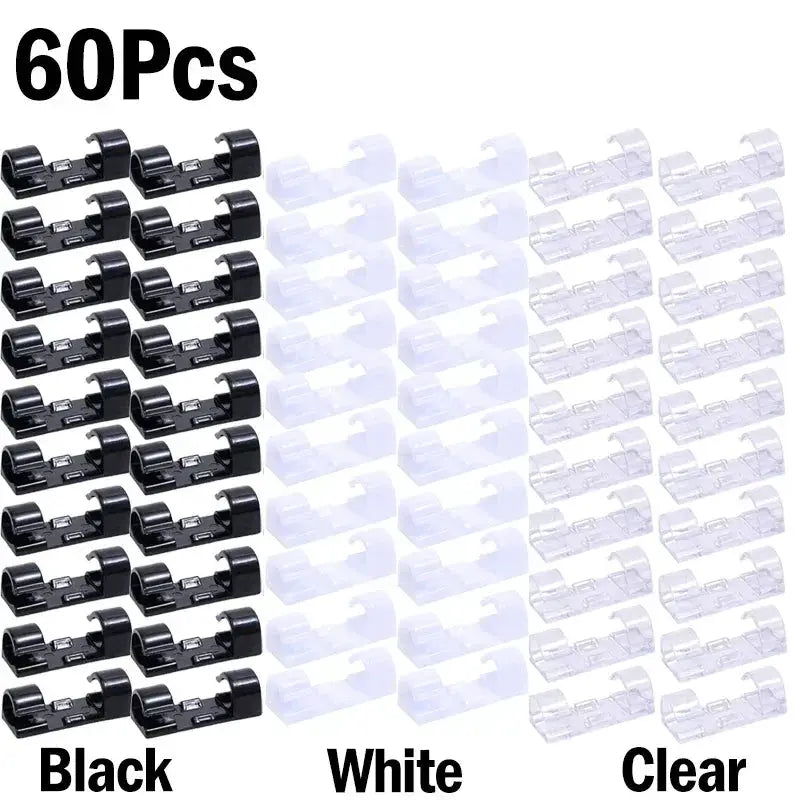 1-60Pcs Drop Self-adhesive Wire Organizer Line Cable Clip Buckle Clips Fastener Holder For Car Line PC TV Ethernet Cable Clip from PriceLows™