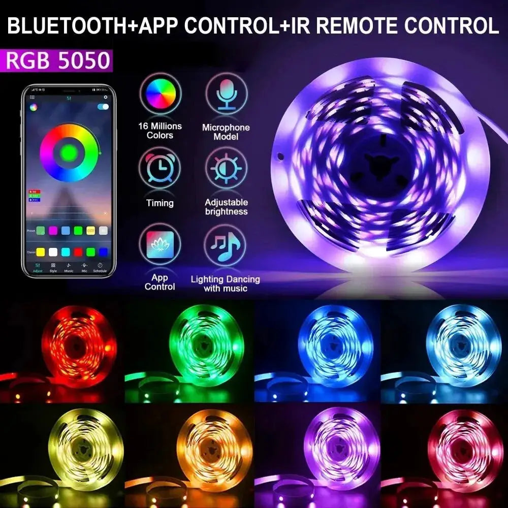 Tuya Wifi Led Strip Bluetooth Infrared 1-30M 5V USB Rgb Tape Work With Alexa Music Ribbon Flexible Christmas Decor Light Luce from PriceLows™