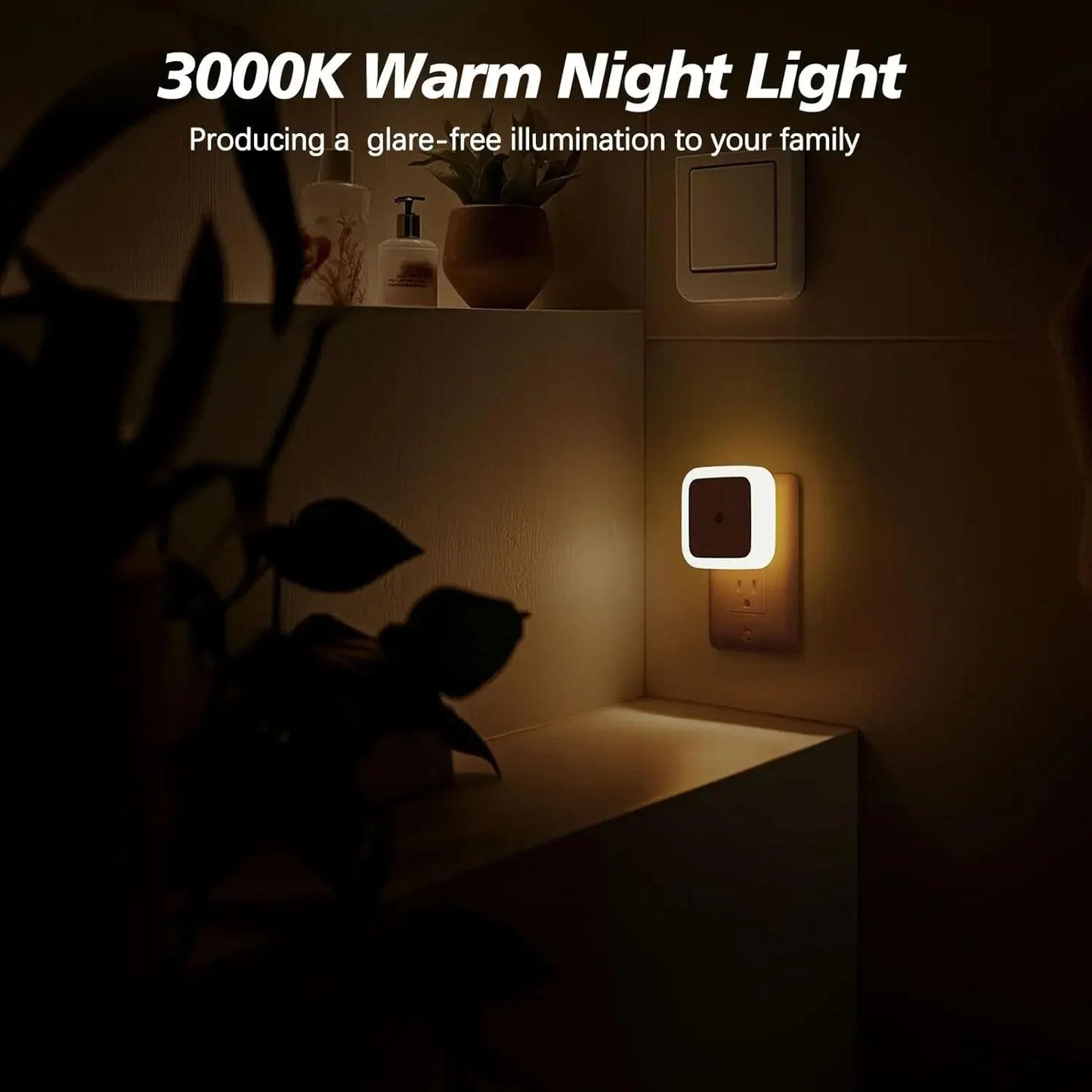 LED Night Light | Plug-In Wall | Dark Sensor Auto | 1-8 Pack