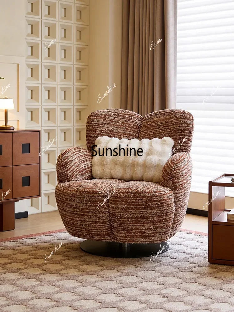 Rotating Chair | Striped Fabric | Wood Frame | Width Under 2000mm