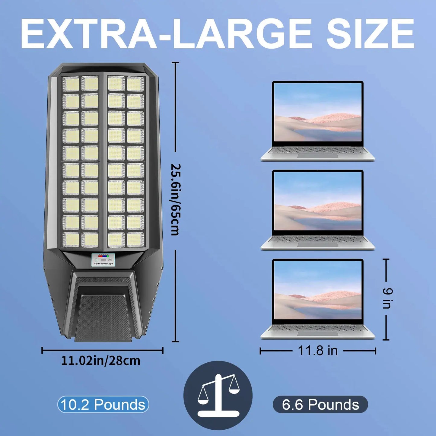 8000W Extra-Large Super-Bright Outdoor Solar Street Light, LED with Motion Sensor, IP65 Waterproof for Commercial Lighting from PriceLows™