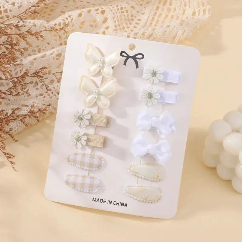 Rainbow Hair Bows | 16Pcs Colorful Set | Boutique Hairpins For Kids