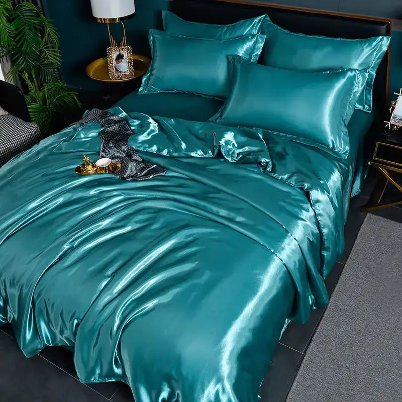 Satin Bedding Set | 100Gsm Silky Finish | Duvet Cover Set | Queen King Size