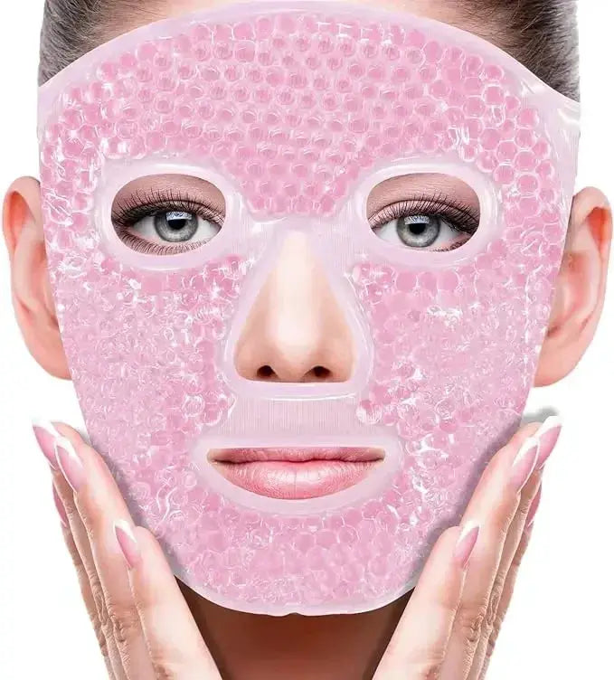 SPA Ice Cold and Hot Heat Full Face Eye Mask Sleeping Ice Pack Reduce Face Puff Dark Circles Gel Beads Compress for Woman from PriceLows™