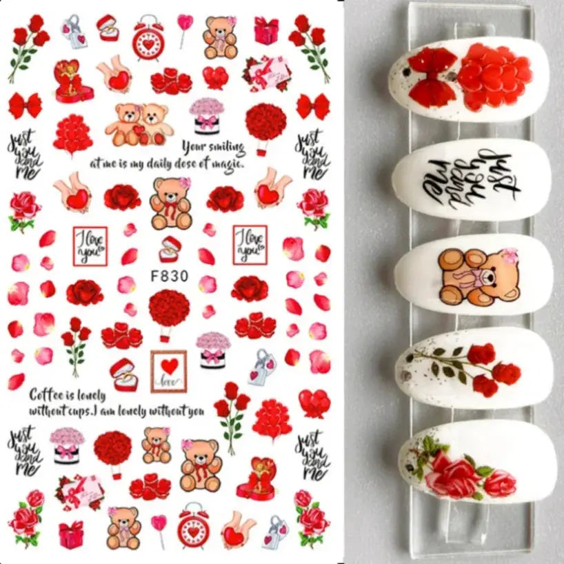 1PCS Laser Love Letter Nail Sticker Nail Art Decoration Flower Star supplies Decals Press On Nails Stickers Parts from PriceLows™