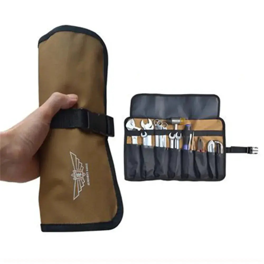 Oxford Cloth Roll Portable Pouch Bag Wrench Tool Foldable Spanner Hammer Camping Pocket Tool Storage Bag Toolkit with 8 Pockets from PriceLows™