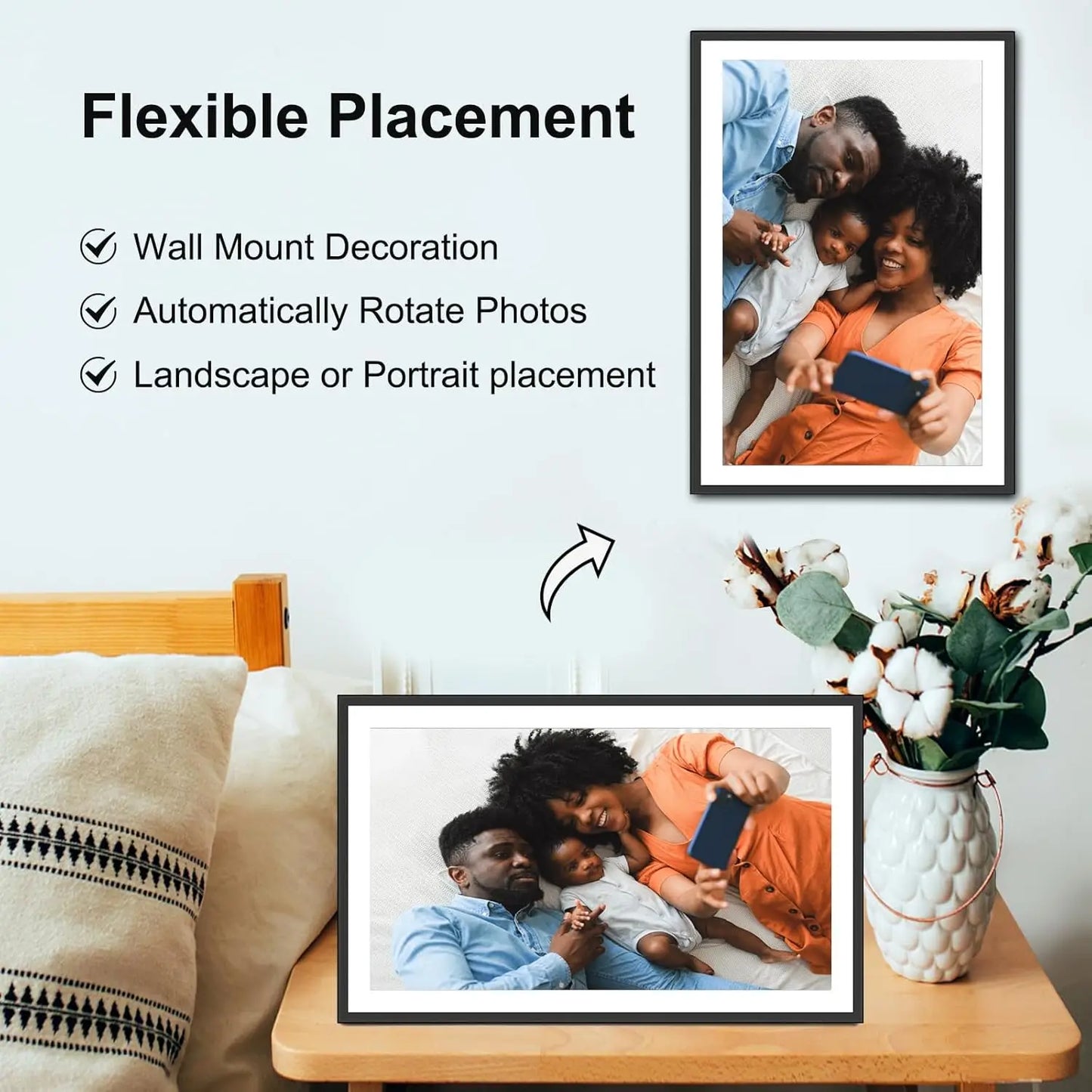 Frameo Digital Photo Frame | 15.6 Inch WiFi | 1920x1080 IPS Touch Screen | 64GB