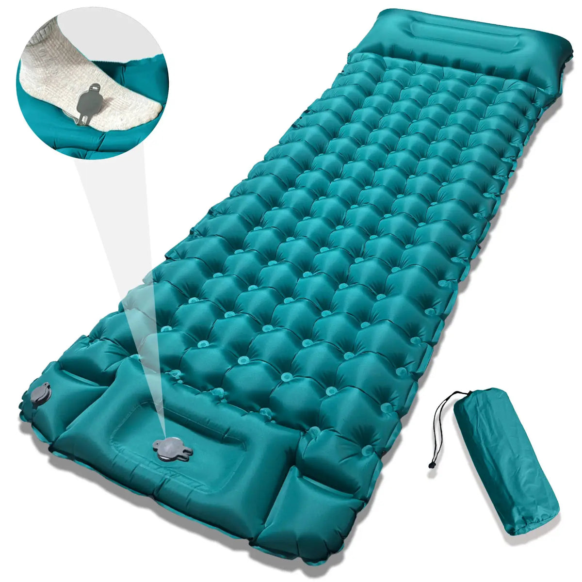 Inflatable Sleeping Pad | 4 Inch Thick | TPU | Quick Inflation