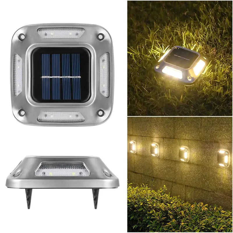 4PCS 8 LED Solar Ground Recessed Lights Garden Decor Waterproof Stainless Steel Ground Lights Garden Villa Lawn Outdoor Landscap from PriceLows™