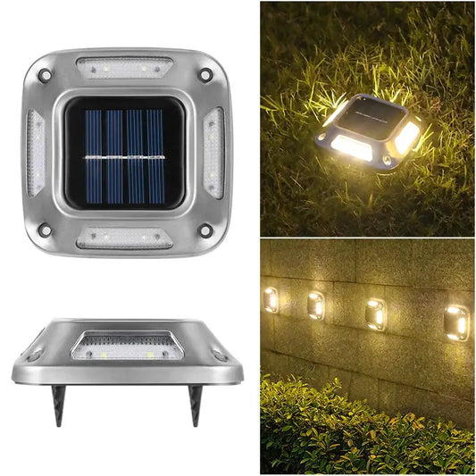 4PCS 8 LED Solar Ground Recessed Lights Garden Decor Waterproof Stainless Steel Ground Lights Garden Villa Lawn Outdoor Landscap from PriceLows™
