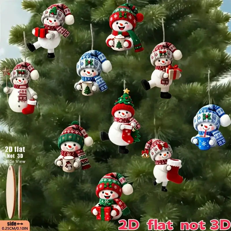 Christmas Snowman Ornaments | 15 Piece Set | Handmade Hanging Decoration