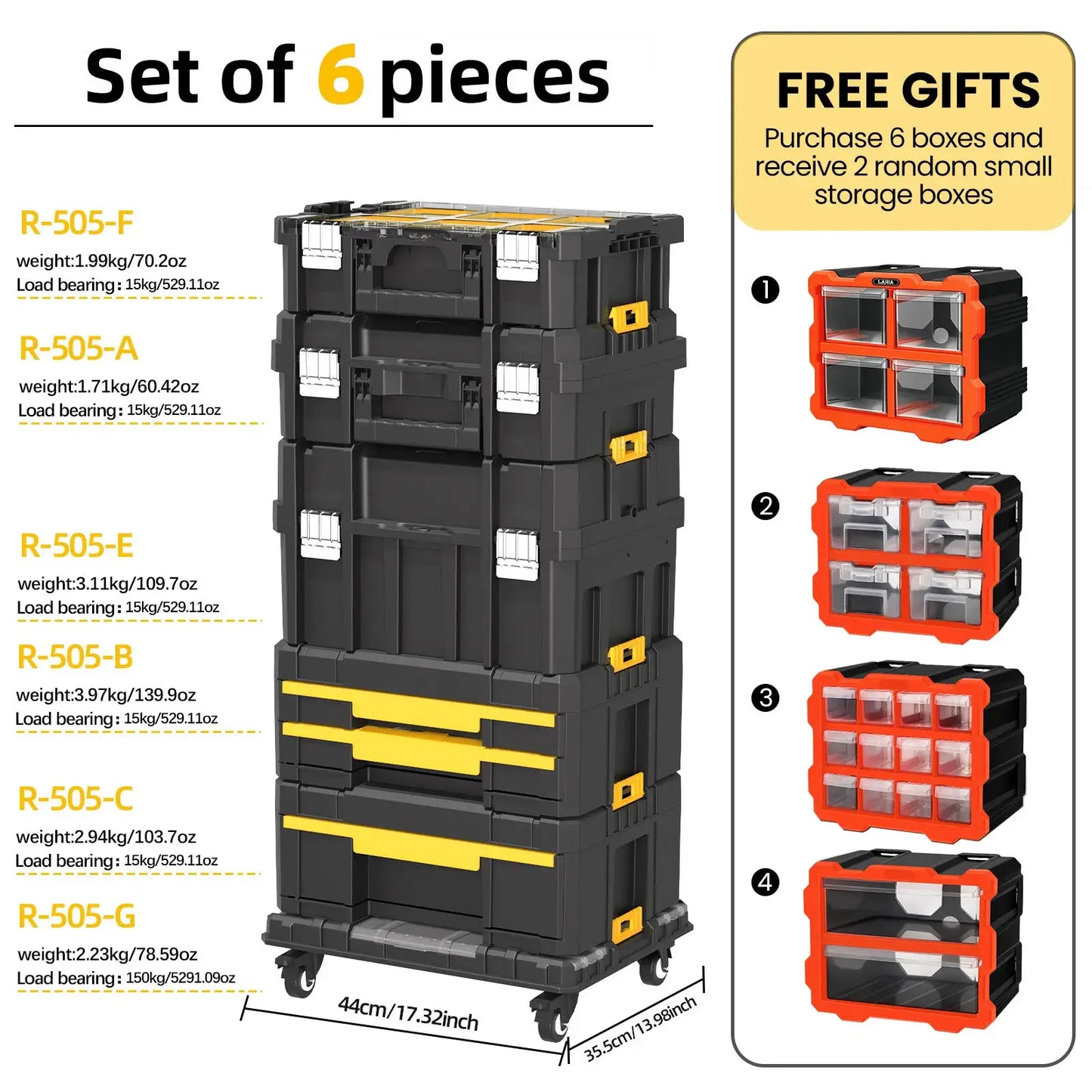 AIRAJ MultiFunctional Tier Stackable Rolling Plastic Portable Folding Tool Storage Box , Suitable for Garage Storage from PriceLows™