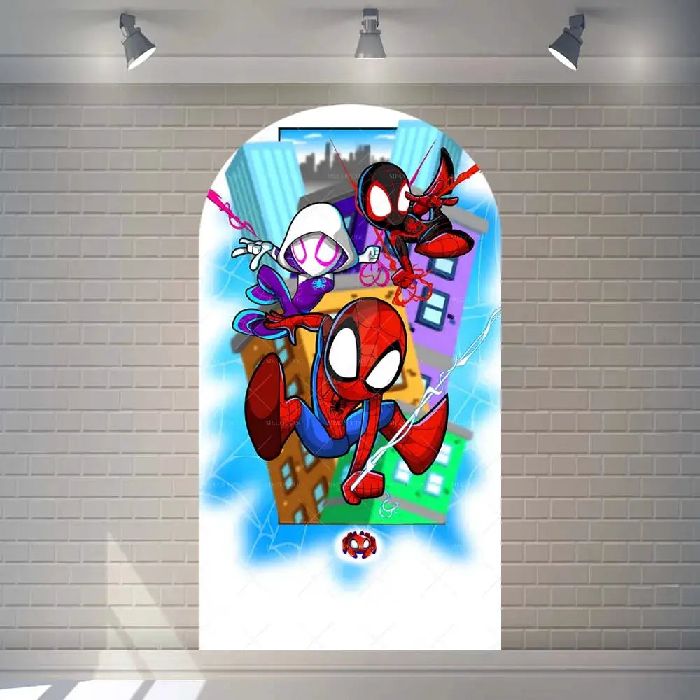 Spider-Man Arch Backdrop | Custom Name | Birthday Theme | Standard Size