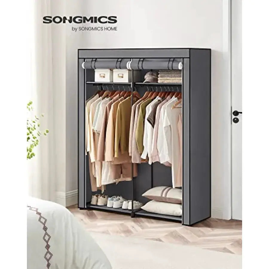 Closet Wardrobe Portable Closet for Bedroom Clothes Rail with Non-Woven Fabric Cover Clothes Storage Organizer 55.1 x 16.9 x 68 from PriceLows™
