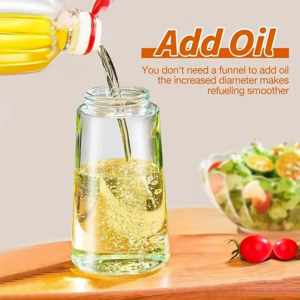 Oil Sprayer and Dispenser | 470ml | Glass Bottle | 2 In 1 Spray And Pour