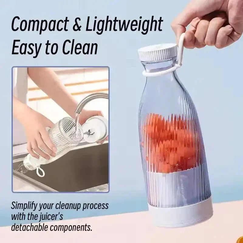 2026New 500ml Rechargeable Portable Juicer, Ice Cream Electric Juicer, Mini Glass Juice Bottle With Stainless Steel Blade from PriceLows™