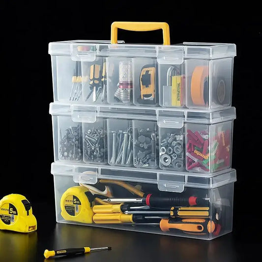 SUSU Handheld Toolbox Portable Large Capacity Thickened Plastic Hardware Tool Storage Box With Handle Tool Organizer Box from PriceLows™