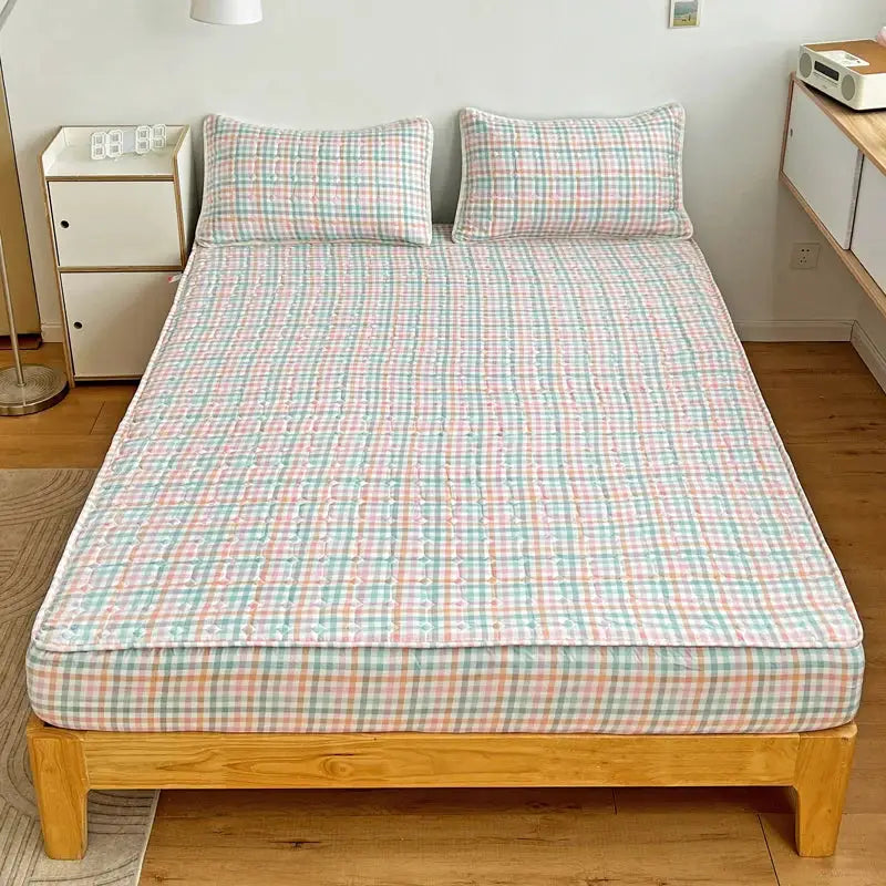 Quilted Fitted Mattress Cover | Anti Mite | Breathable Cotton | Queen King