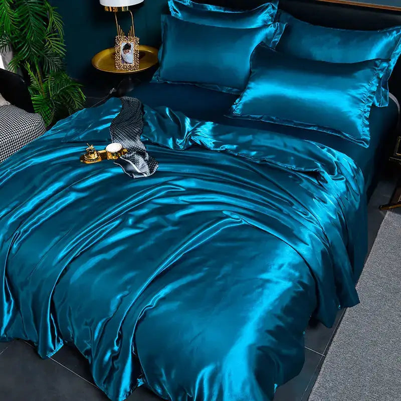 Satin Bedding Set | 100Gsm Silky Finish | Duvet Cover Set | Queen King Size