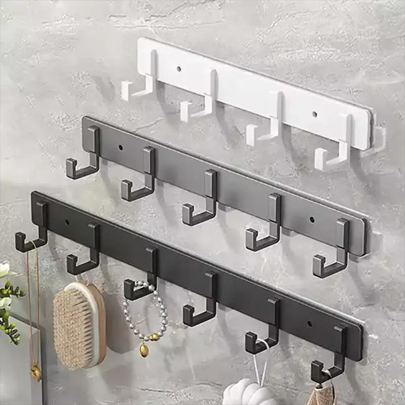 Kitchen space aluminum punch-free hooks are easy to install kitchen utensils storage hooks bathroom bathrobe towel hangers from PriceLows™