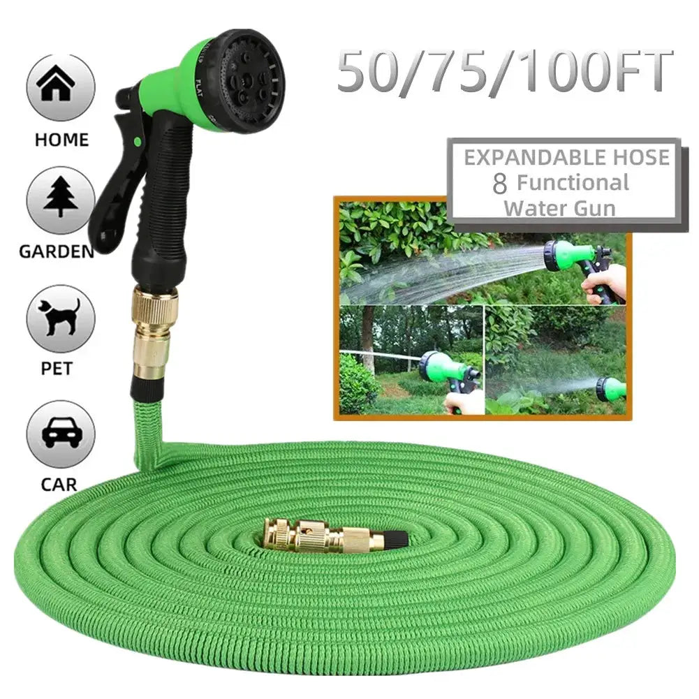 Garden Water Hose Expandable Double Metal Connector High Pressure Pvc Reel Magic Water Pipes for Garden Farm Irrigation Car Wash from PriceLows™
