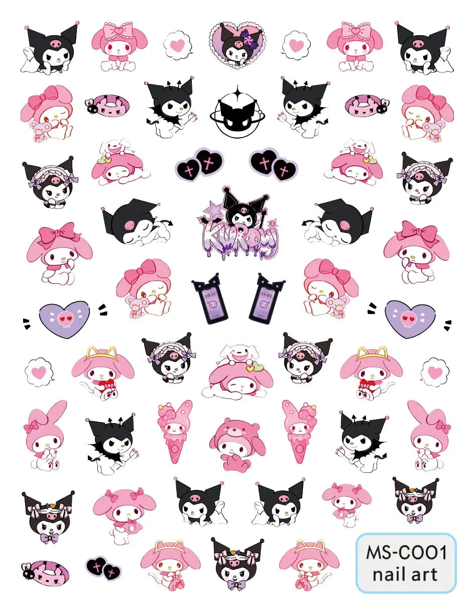 1PCS Cartoon Kawaii Pokémon Nail Stickers 3D Sanrio Hello Kitty Stickers For Nails Nails Accesories Anime Kuromi Nail Supplies from PriceLows™