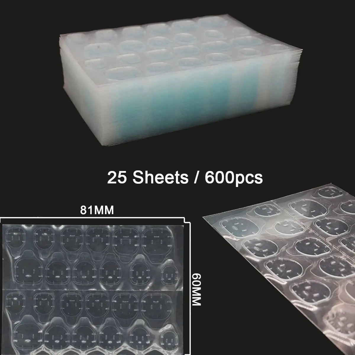 1200/600PCS Double Sided Waterproof Breathable Fake Nail Art Glue Stickers Jelly Adhesive Tabs Manicure False Tips Accessory from PriceLows™