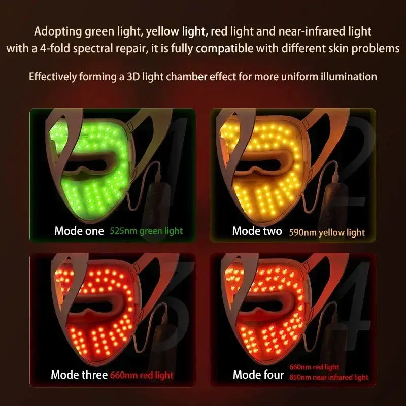 320 LED Beads Facial Photon Beauty Mask 4D Silicone Red Light Photon Skin Rejuvenation Anti Wrinkle Anti Acne Facial Beauty care from PriceLows™