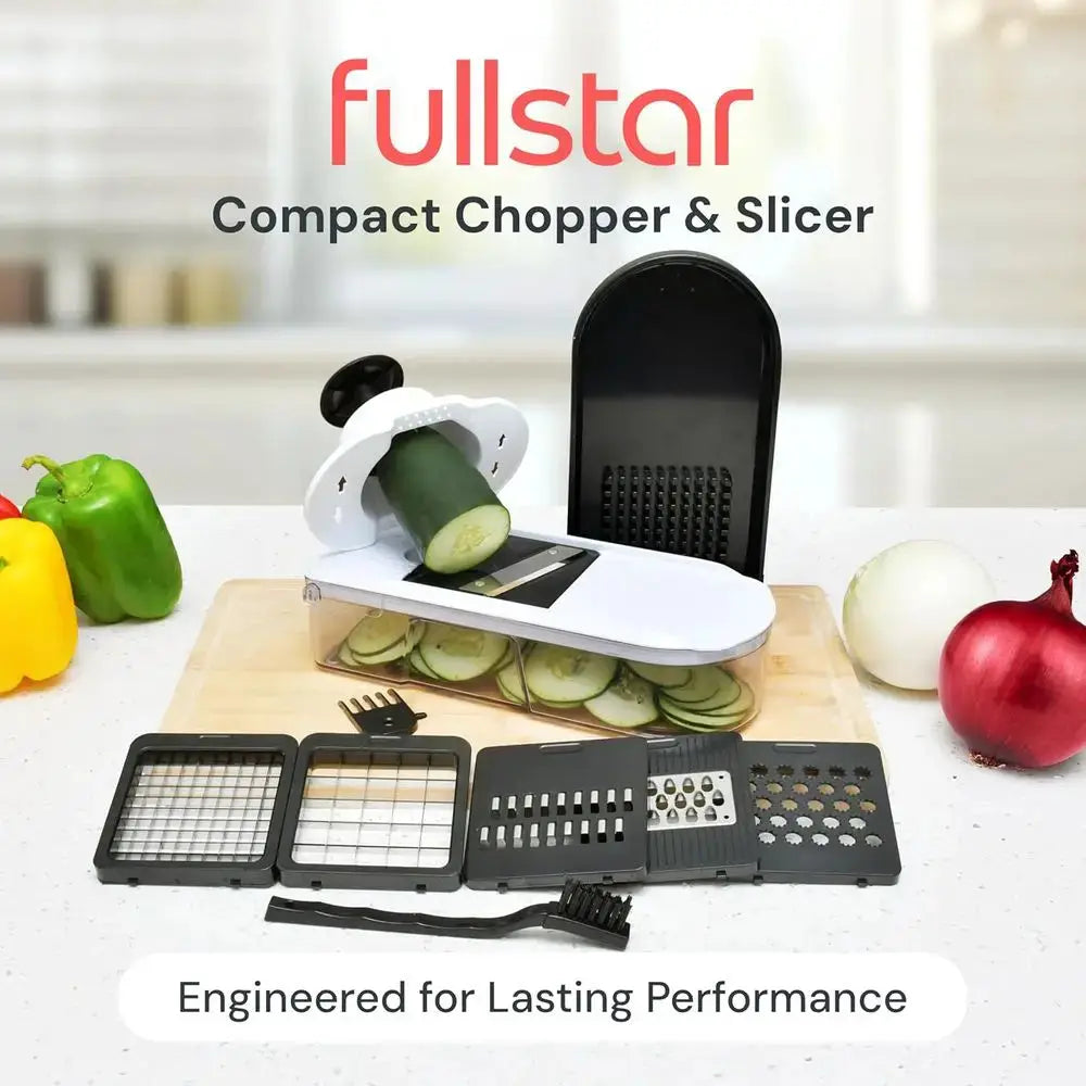 Mandoline Slicer | 6-in-1 Multi-Function | Chopping Container | White/Black