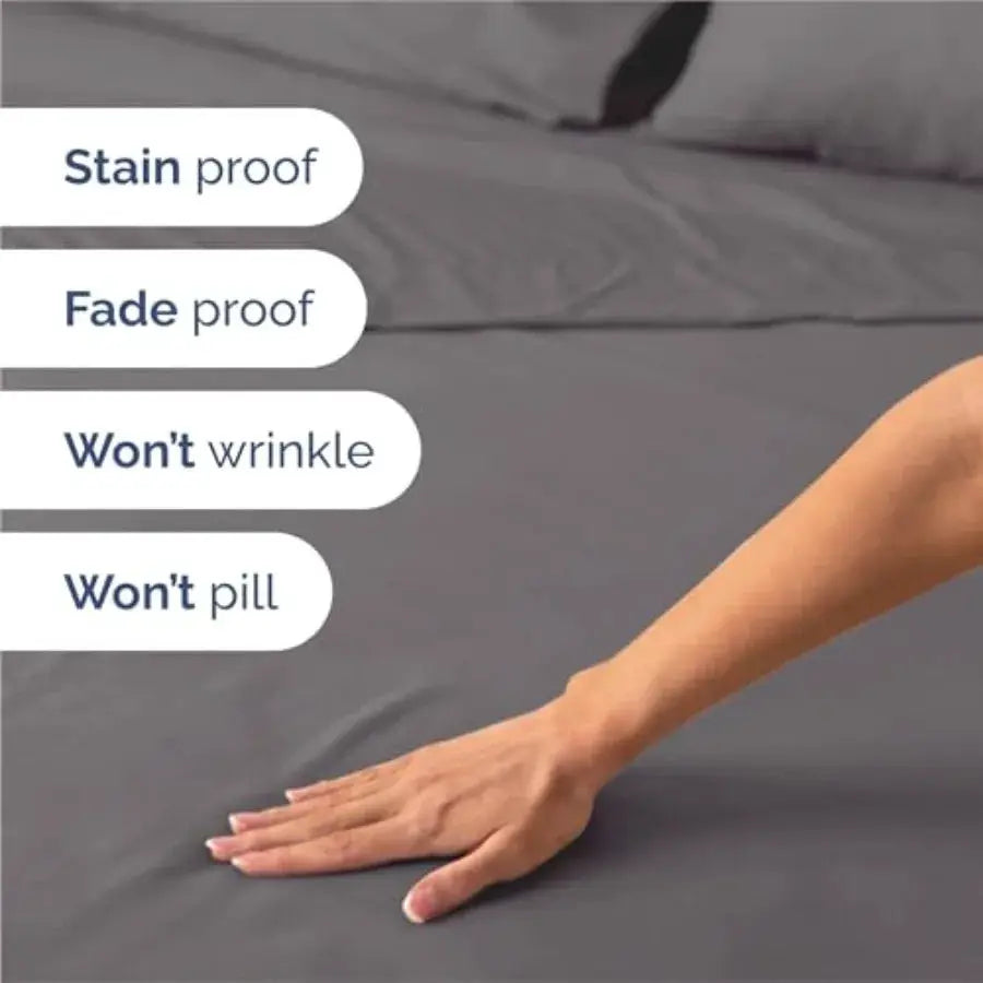 6 Pcs Sheet Set - Comfy, Breathable Cooling - Hotel Luxury Bedding for Women, Men,,Teens - 1 Flat 1 Fitted Sheet 4 Pillowcases from PriceLows™