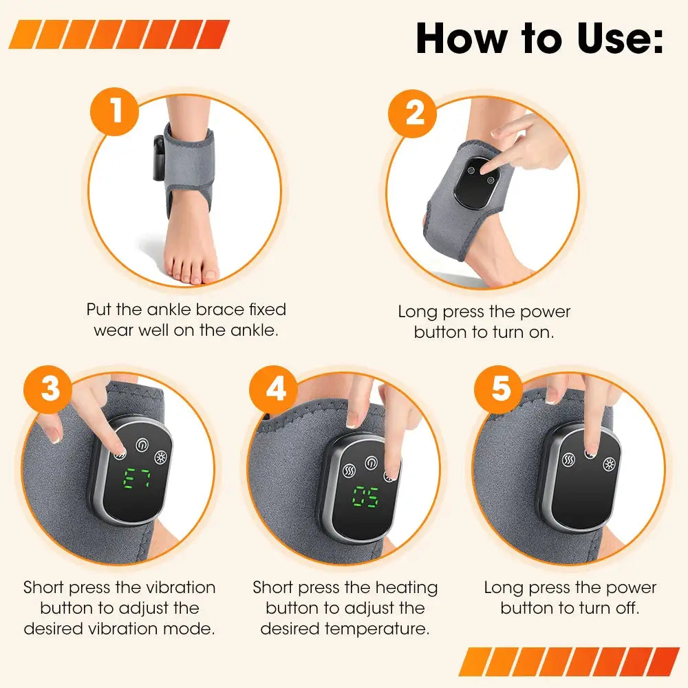 Cordless Electric Foot Massager | 5 Heat Levels | Vibration And Infrared Therapy | Rechargeable Battery