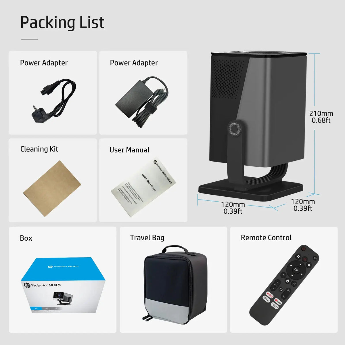 HP Projector | FHD 1080P Resolution | Bluetooth Enabled | MC475 Series