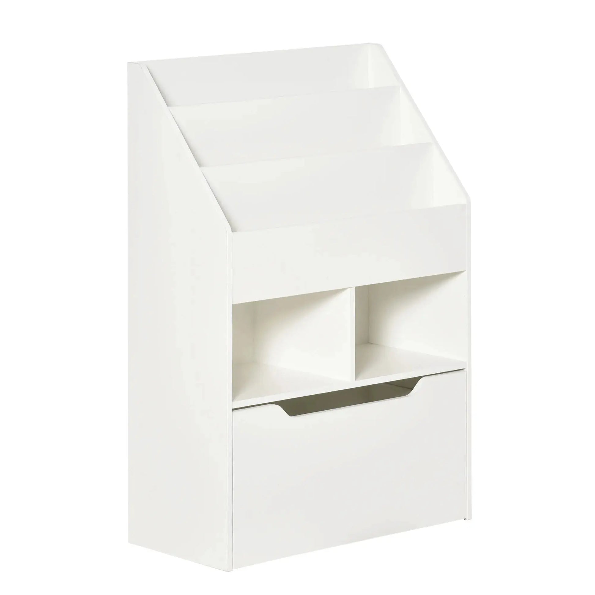 Kids Storage Bookcase Stand w/ Display Shelves & Drawer for Toys & Books, White from PriceLows™