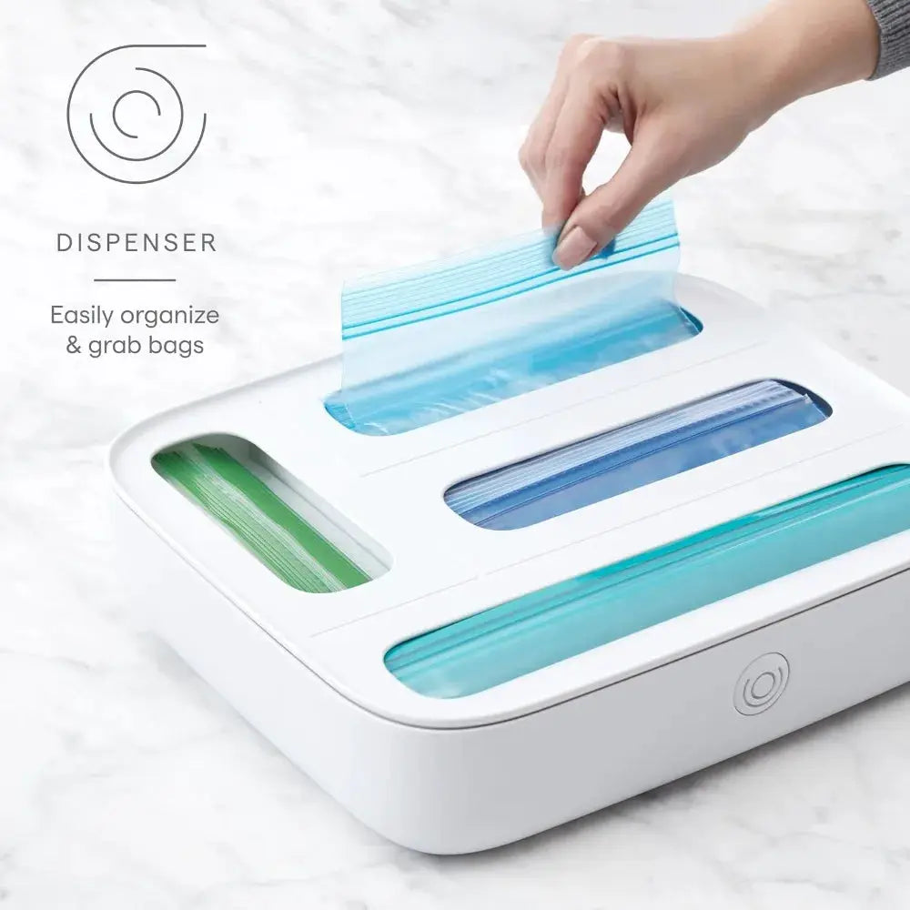 Sandwich Bag Organizer Drawer | 4-Slot | Plastic | White