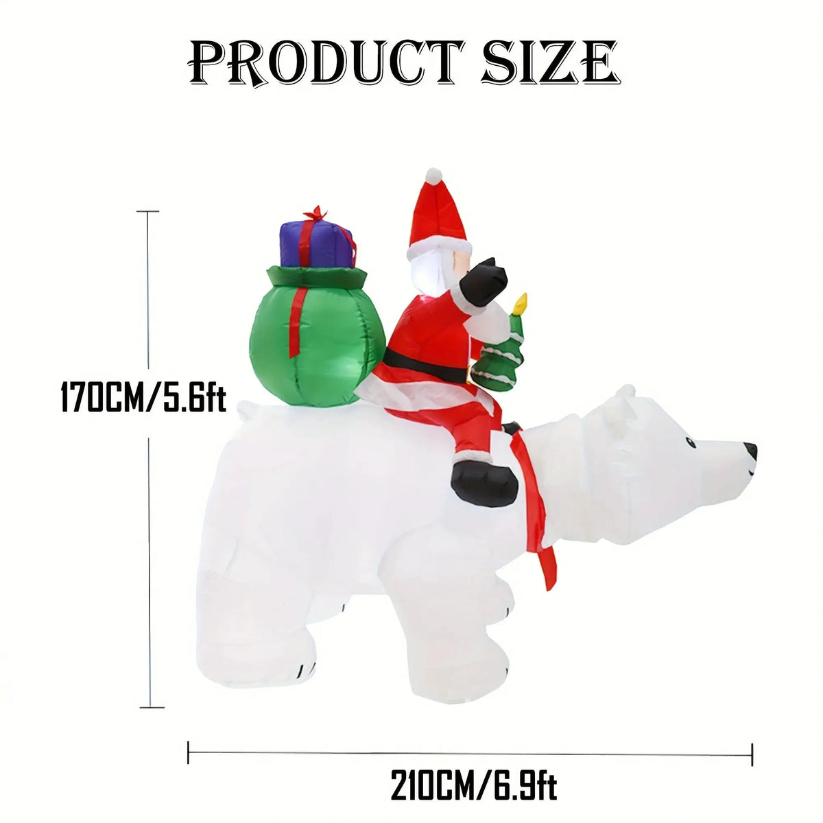 Christmas Inflatable Santa Decor | Shaking Head | LED Lights | 6 Ft