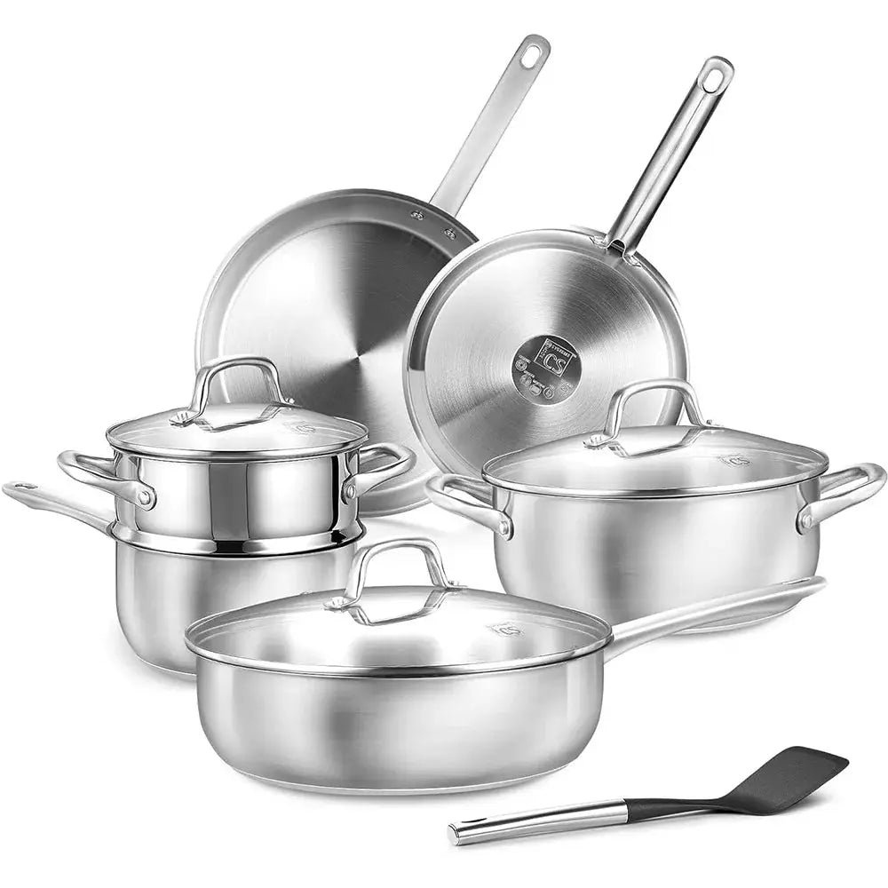 KOCH SYSTEME CS Stainless Steel Cookware Set 10 Piece, 18/10 Stainless Steel Pots and Pans Set for Professional Cooking from PriceLows™