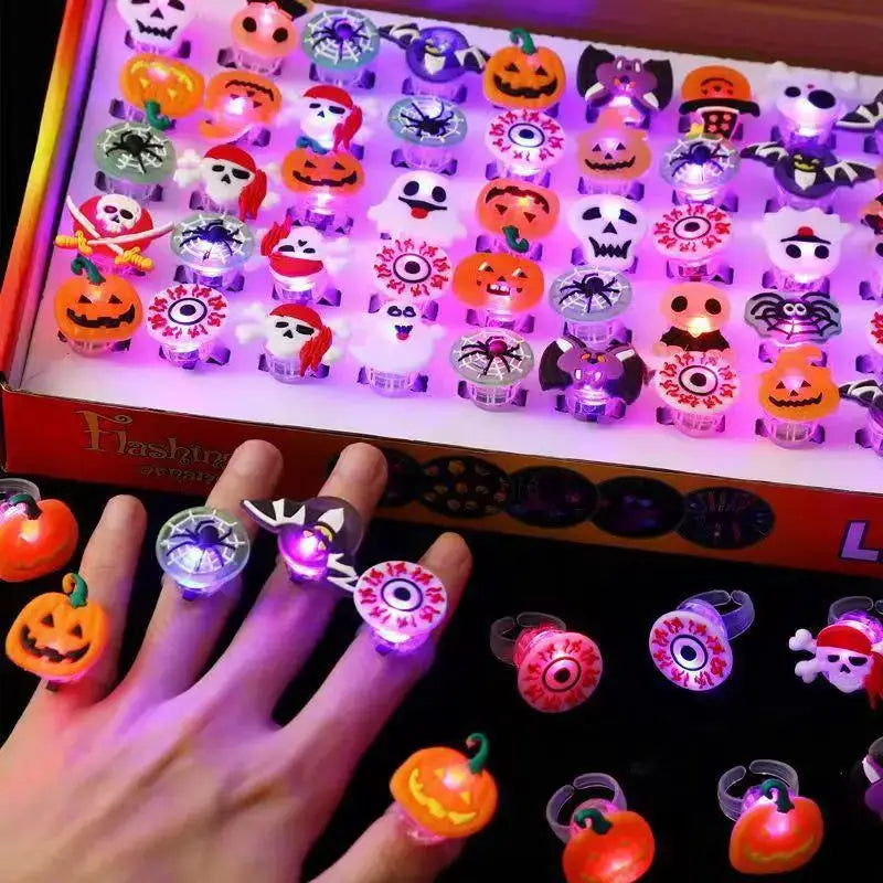 Halloween Glow Bracelets | Pumpkin Ghost Style | Soft Plastic | One Size
