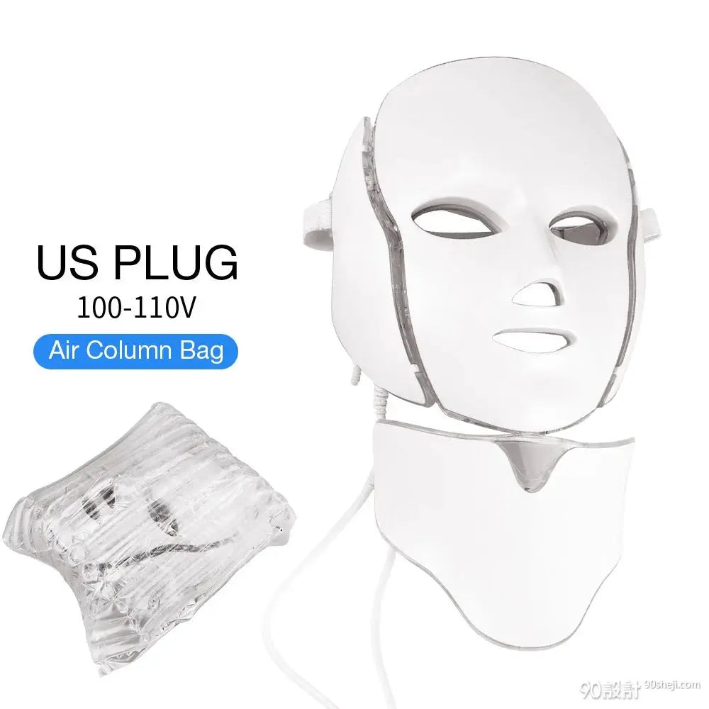 7 Colors LED Facial Mask with Neck LED Light Photon Mask Skin Rejuvenation Anti Acne Beauty Device Face Lifting Firm Massager from PriceLows™